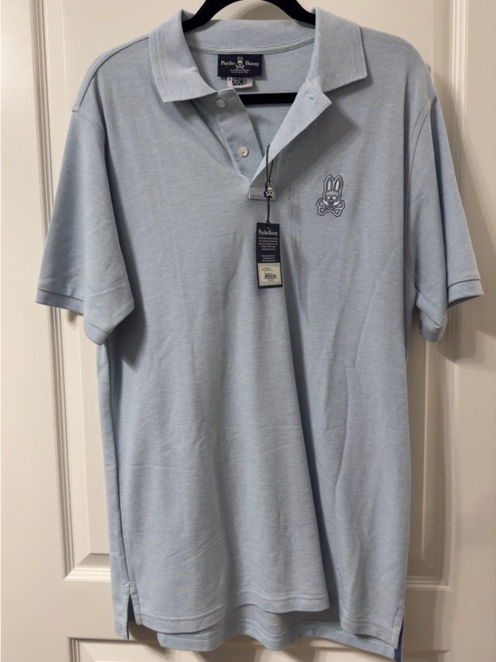 Psycho Bunny Pale Blue Short Sleeve Polo with Embroidered Logo